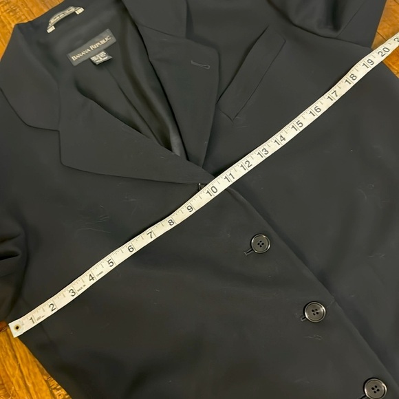 Banana Republic Blazer Jacket wool black Made in Italy long line Sz 8 - Picture 9 of 11